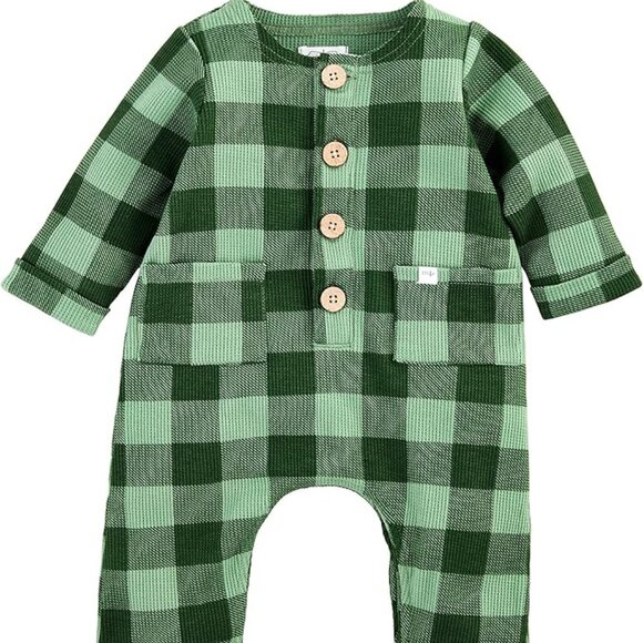 Mud Pie Other - Mud Pie Baby Boys Green Plaid Bodysuit/NWT/12-18M